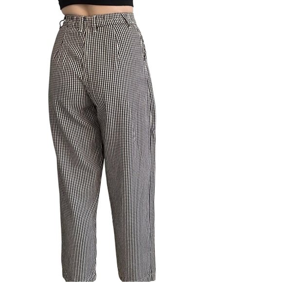Big Bud Press Trousers Pants Gingham High Waisted Black White Cotton Size XXS - Picture 2 of 7